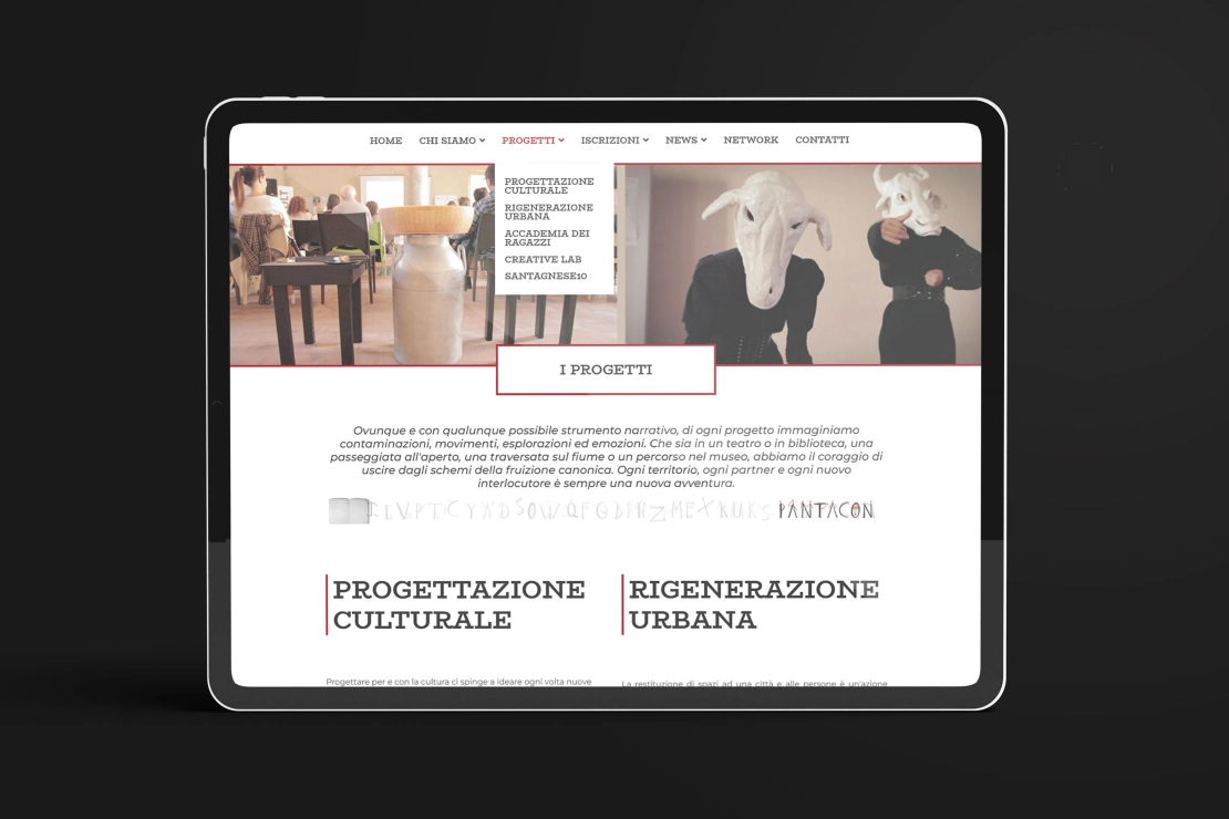 anteprima sito pantacon da tablet
